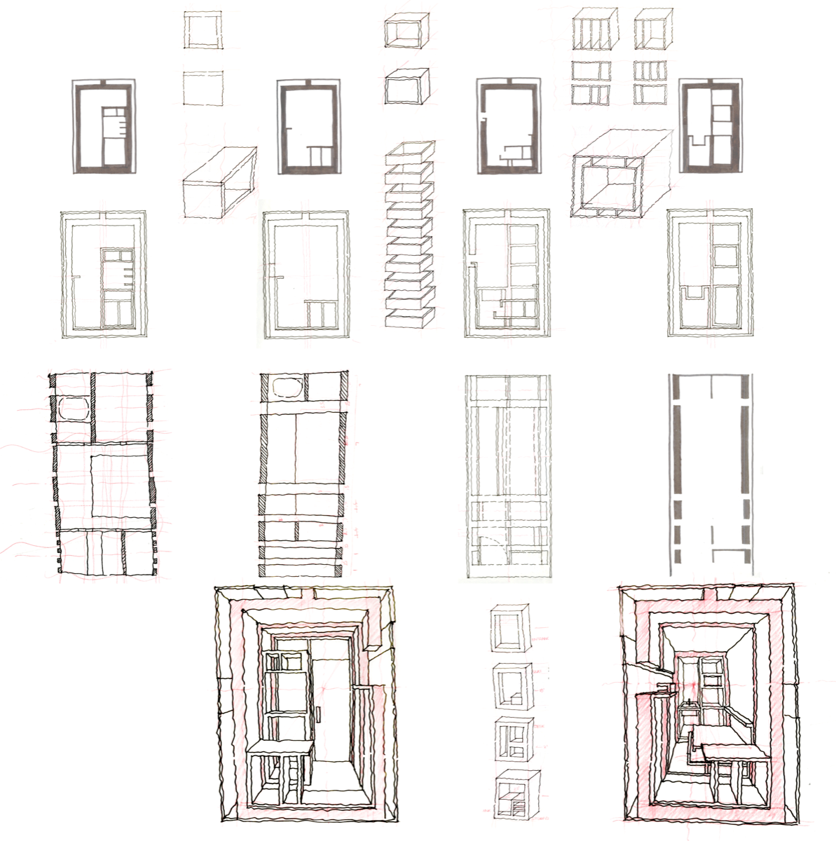 Plans and sections of pod design